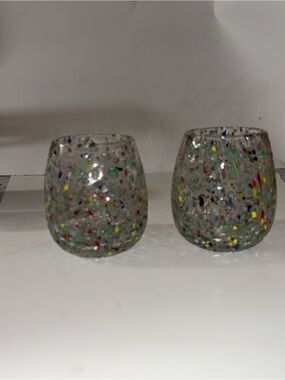 Confetti Speckled Glass Votive Set - Multicolor